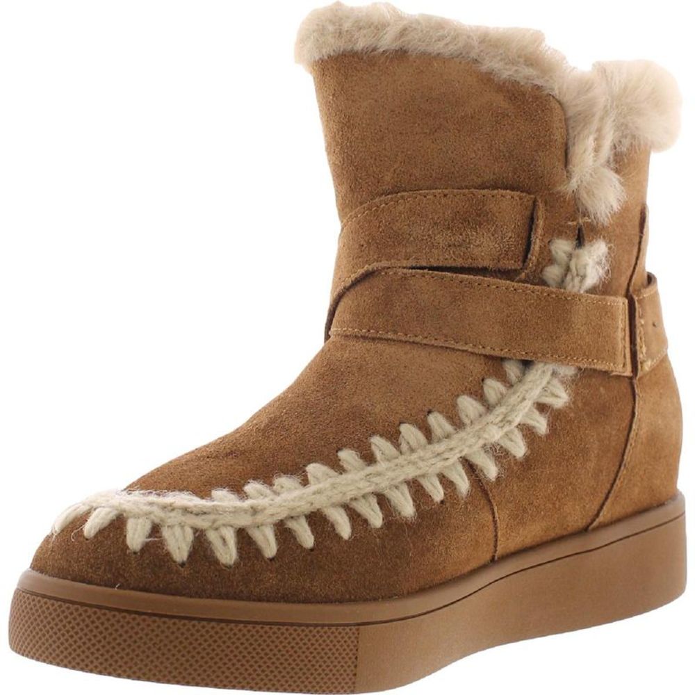 Aqua College Womens Angel Brown Leather Moc Toe Winter & Snow Boots Shoes NWT
